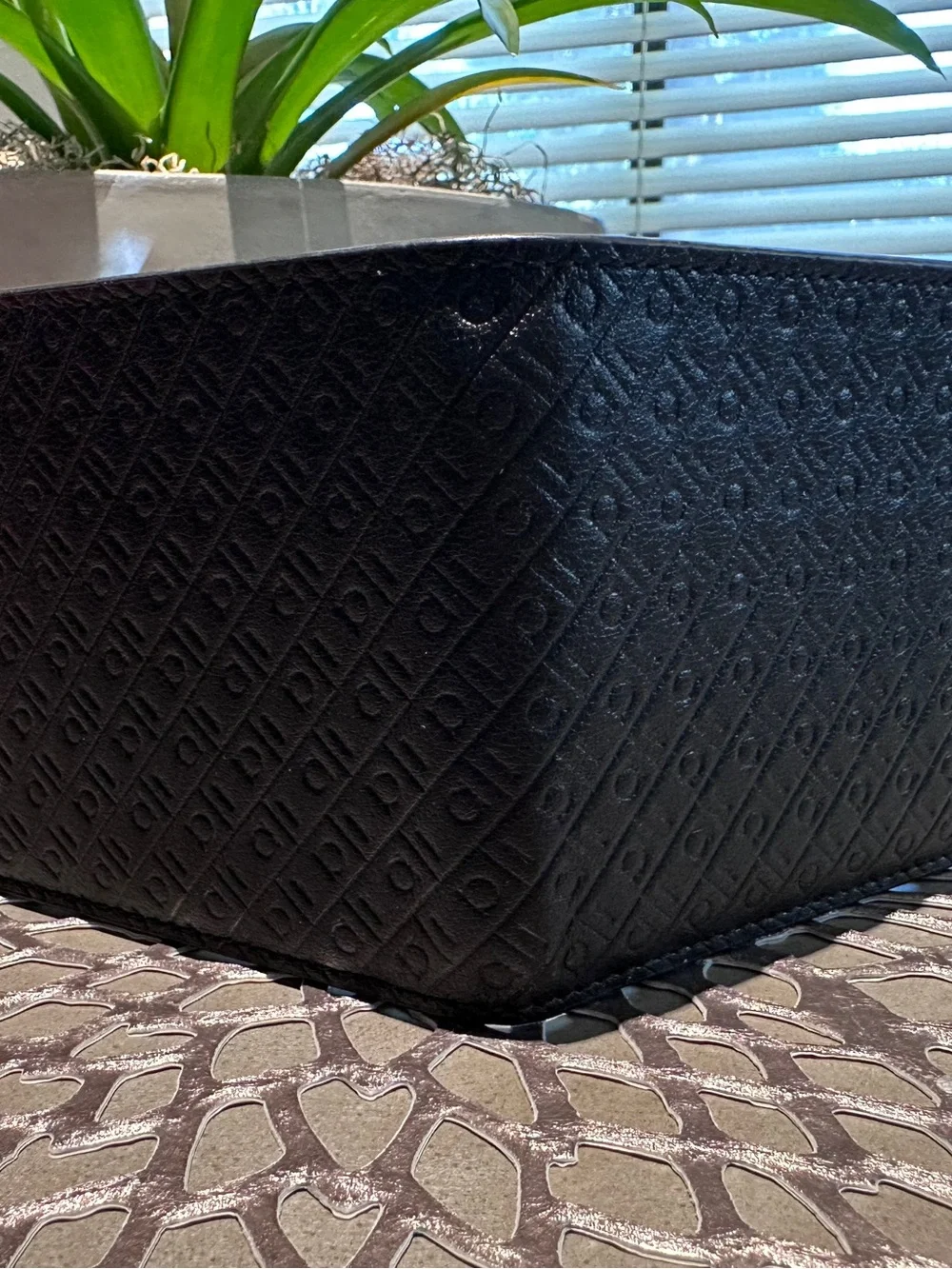 Salvatore Ferragamo Black Embossed Leather Bifold Wallet